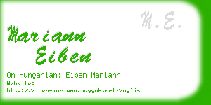 mariann eiben business card